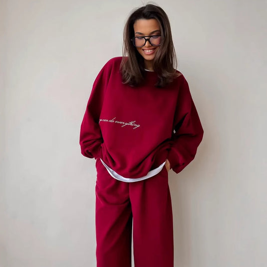 Dame afslappet oversized sweatshirt og behagelige joggingbukser Stilla
