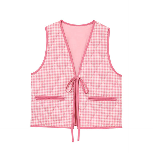 Dame quilted Viskose-vest med fashionable slipslukning og praktiske lommer Stilla