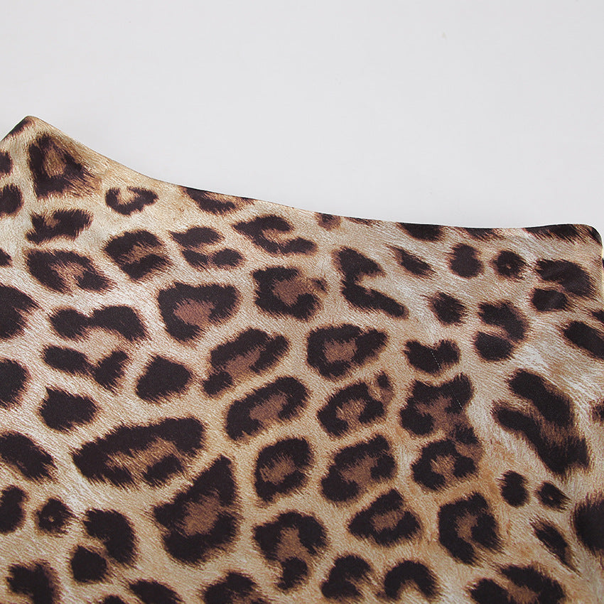 Dame Elegant Animal-Print Maxiskirt med højt split og kvalitetsstof Stilla