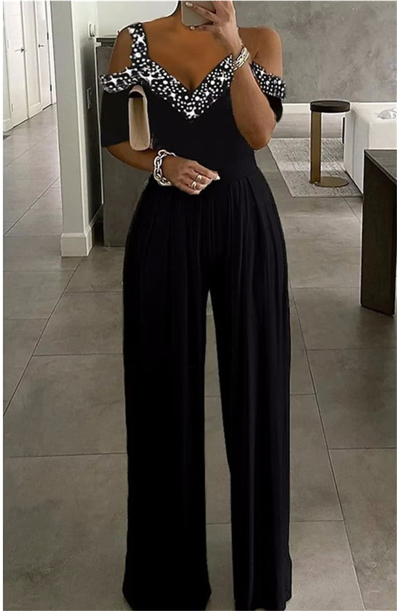 Dame Off-Shoulder Plissé Jumpsuit Stilla
