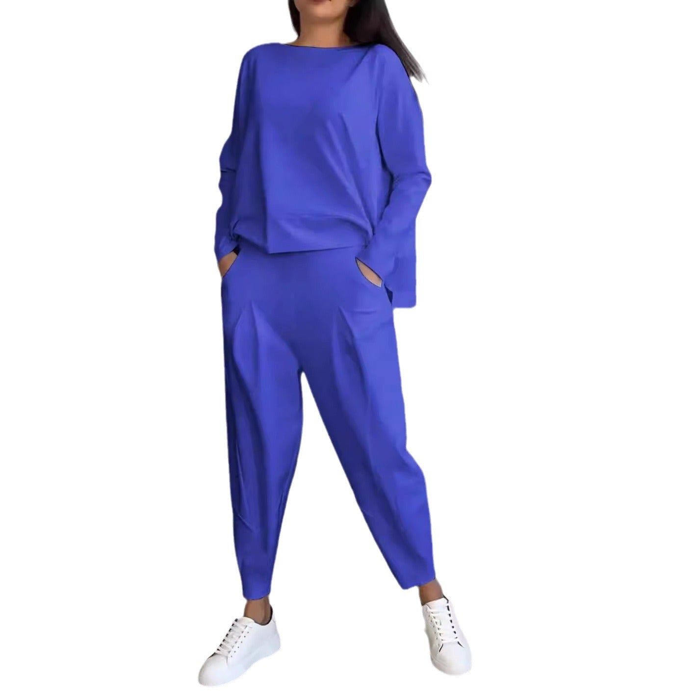 Dame afslappet jumpsuit-sæt med fashionable oversized snit og praktiske lommer Stilla