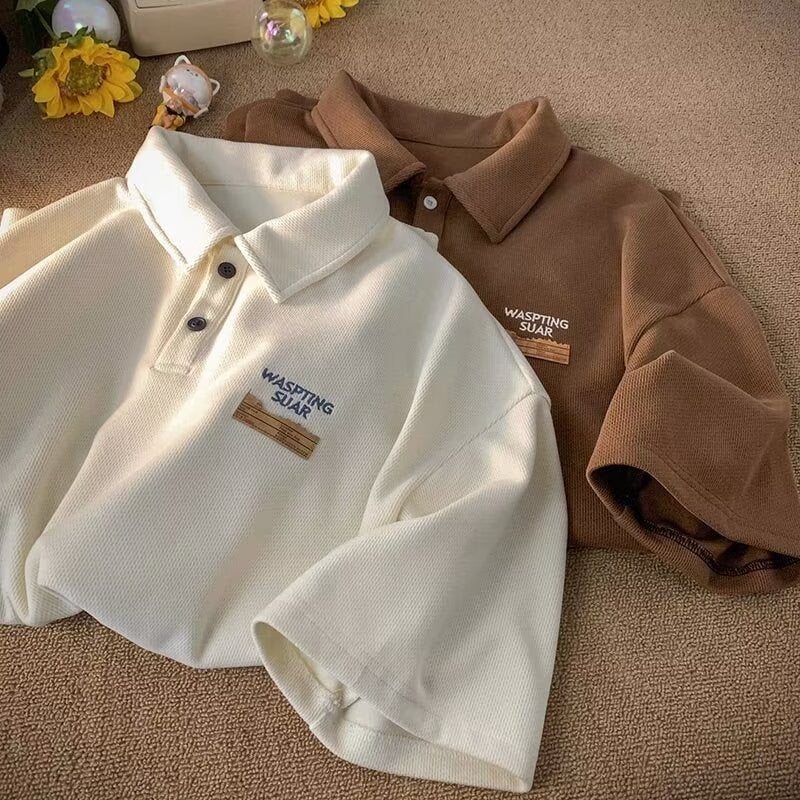 Herre Polo Shirt med struktureret materiale og modigt logo Stilla