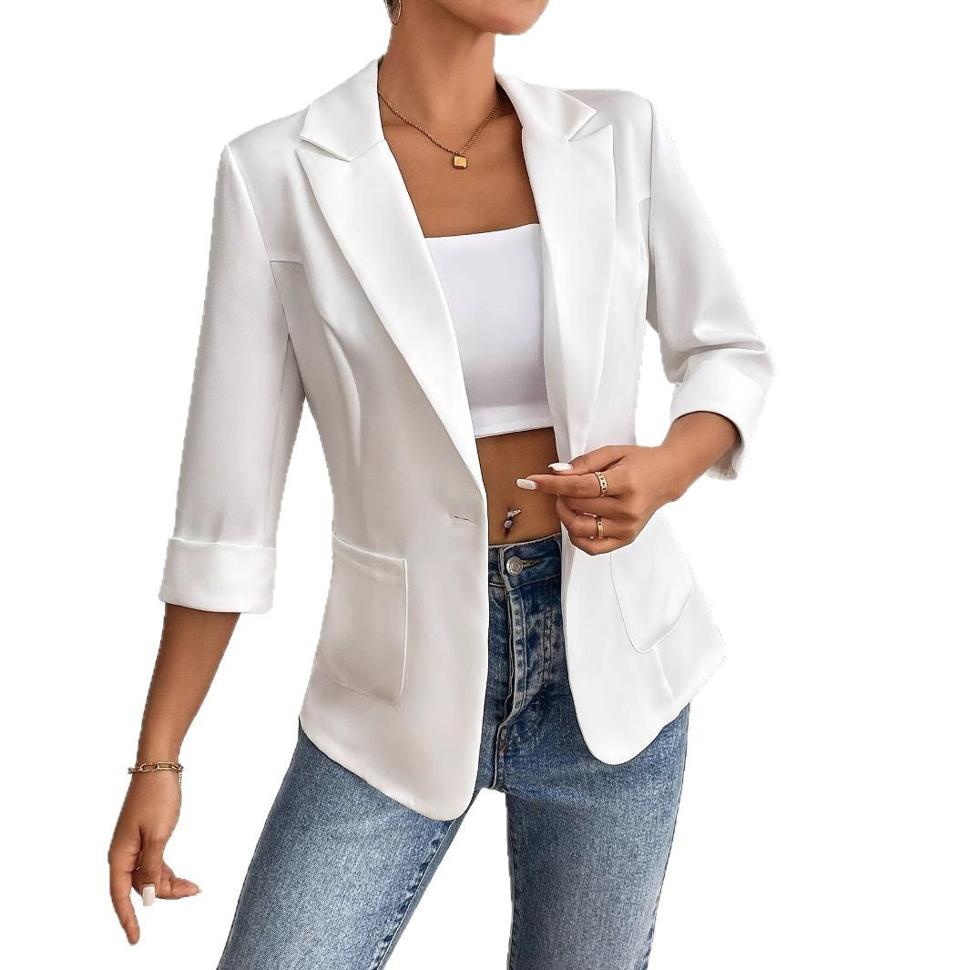 Dame Elegant Blazer med 3/4-ærmer og smal pasform Stilla