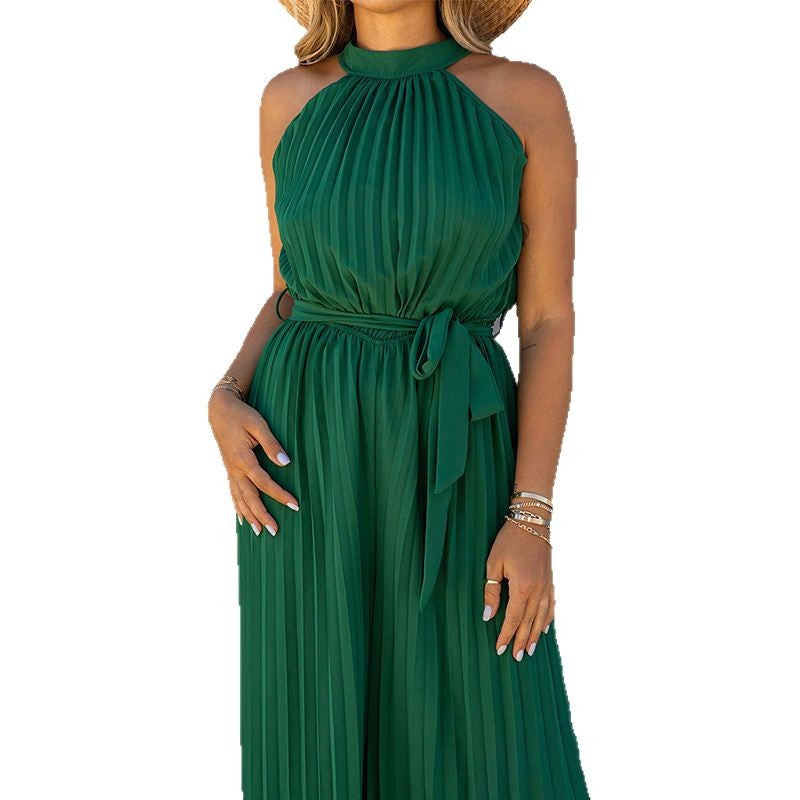 Dame elegant Plissé-jumpsuit Stilla