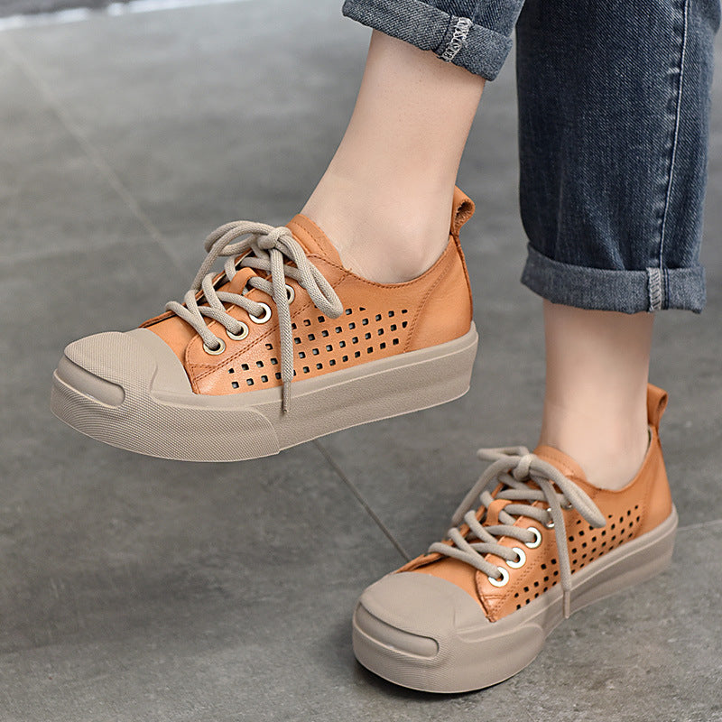 Dame Design-Sneakers med perforeret overdel og polstret indersål Stilla