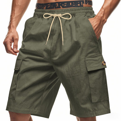 Herre Cargo-Shorts med elegante striber og praktiske sidelommer Stilla