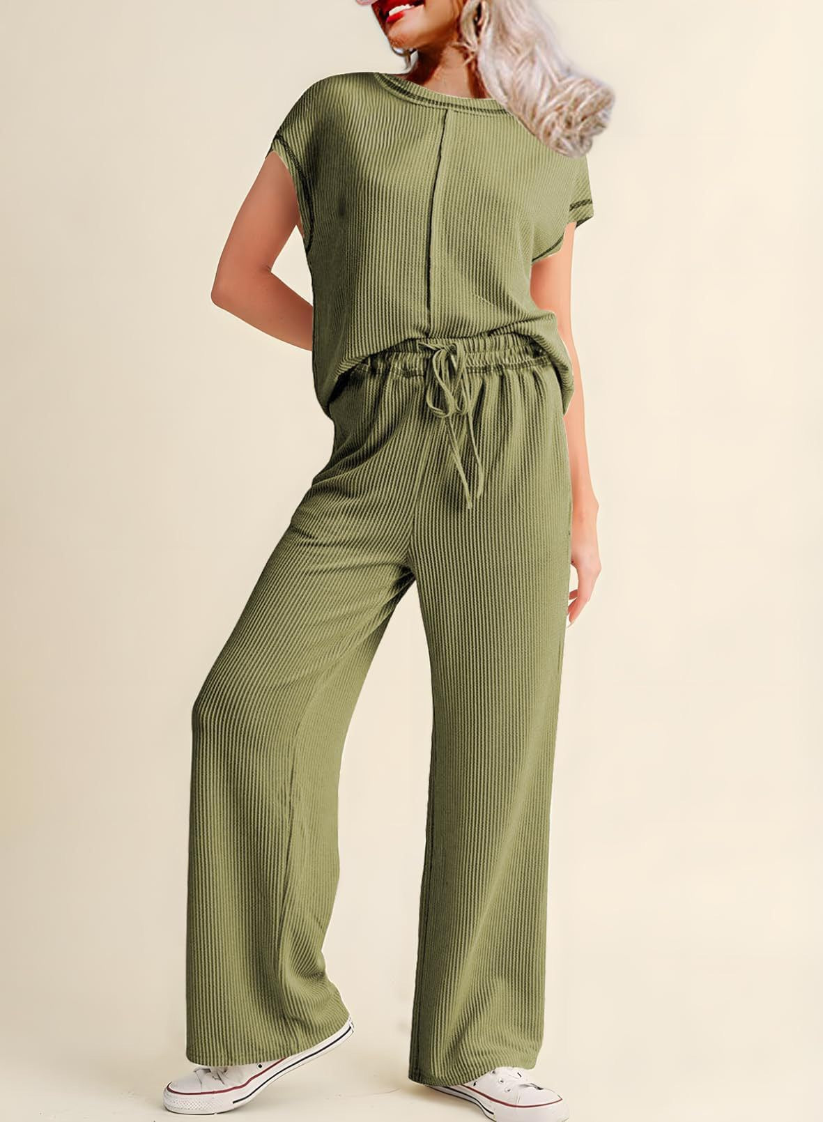 Dame afslappet jumpsuit med løs pasform og elastisk talje Stilla