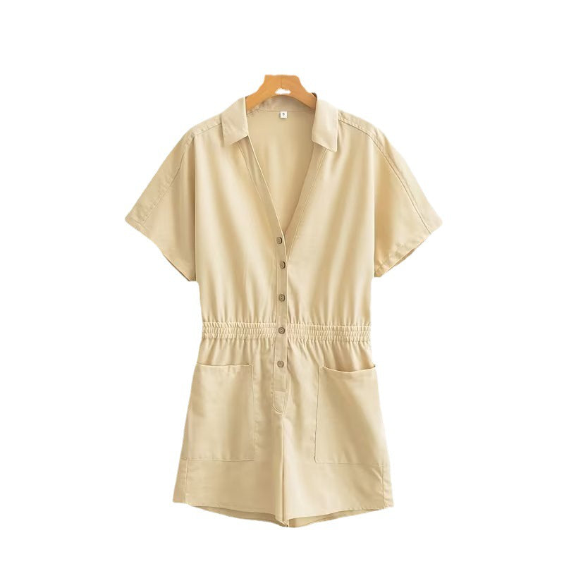 Dame jumpsuit med elastisk talje og praktiske lommer Stilla