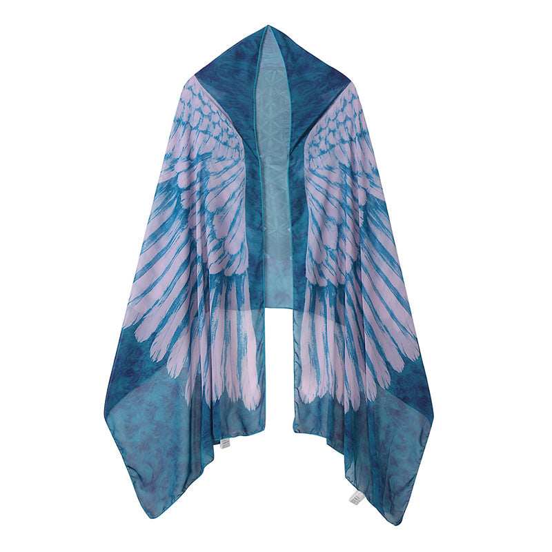 Dame elegant fjer-overkast lavet af let materiale med kunstfærdigt design Stilla