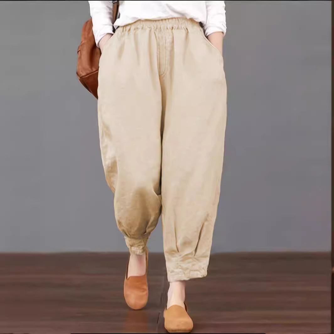 Dame afslappet bomuldsbukser Stilla