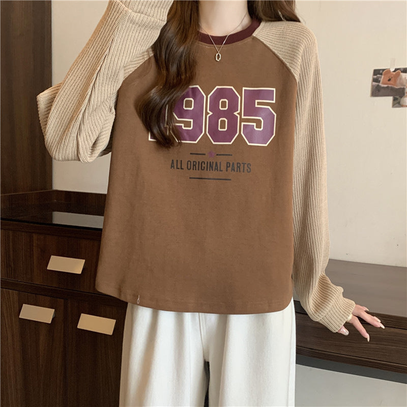 Dame Casual Grafik Raglan Ærme Sweatshirt Stilla