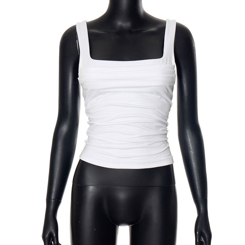 Dame Draperet Cami-Top med Quadrat-Udskæring Stilla