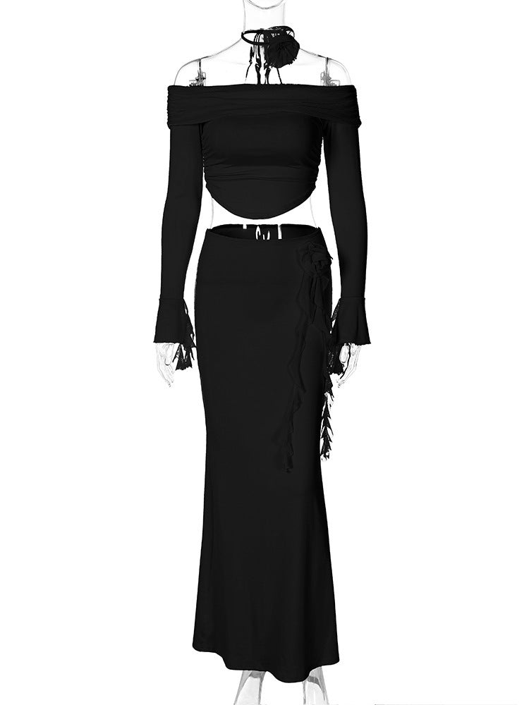 Dame Elegant Cut-Out Aftenkjole med off-shoulder Design Stilla