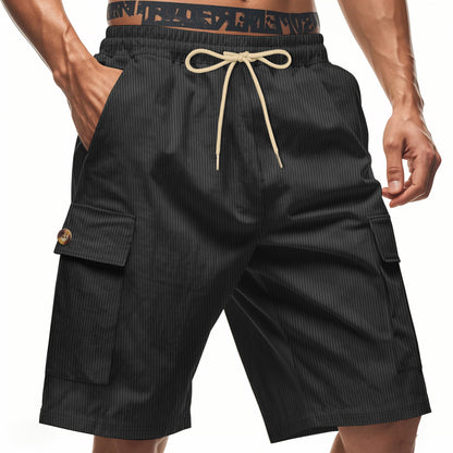 Herre Cargo-Shorts med elegante striber og praktiske sidelommer Stilla