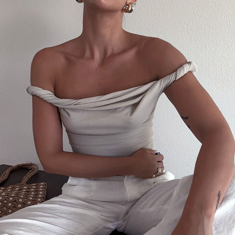 Dame Off-Shoulder Bodysuit med Draperet Design Stilla