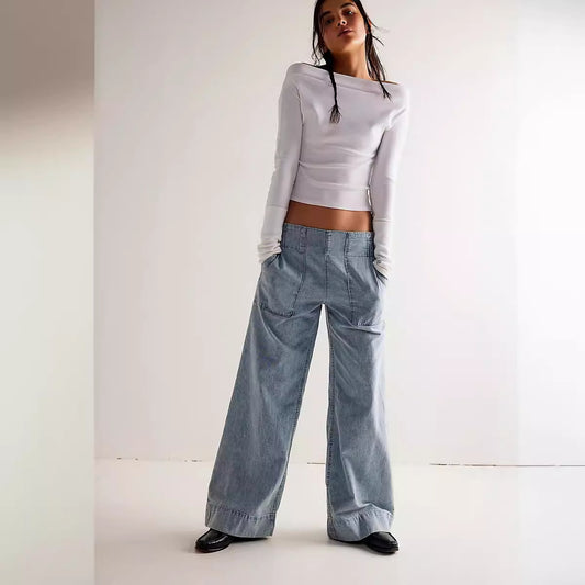 Dame afslappede brede jeans Stilla