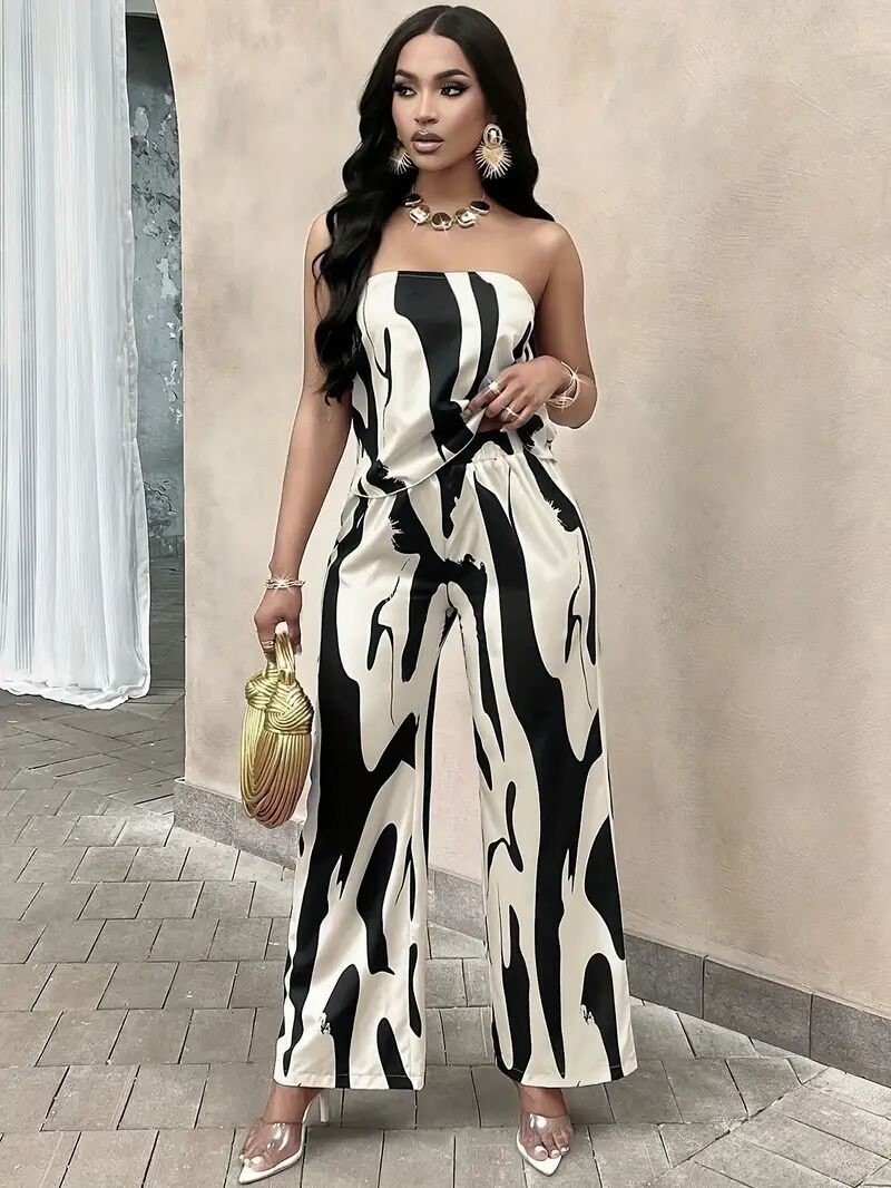 Dame mode jumpsuit med lav talje betonelse Stilla