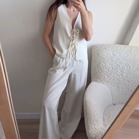 Dame afslappet to-personers jumpsuit med elastisk taljeudsmykning og ærmeløs overdel Stilla