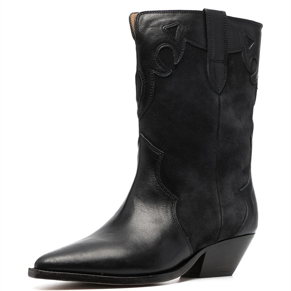 Femme Spidstue Western-stil Støvletter Stilla