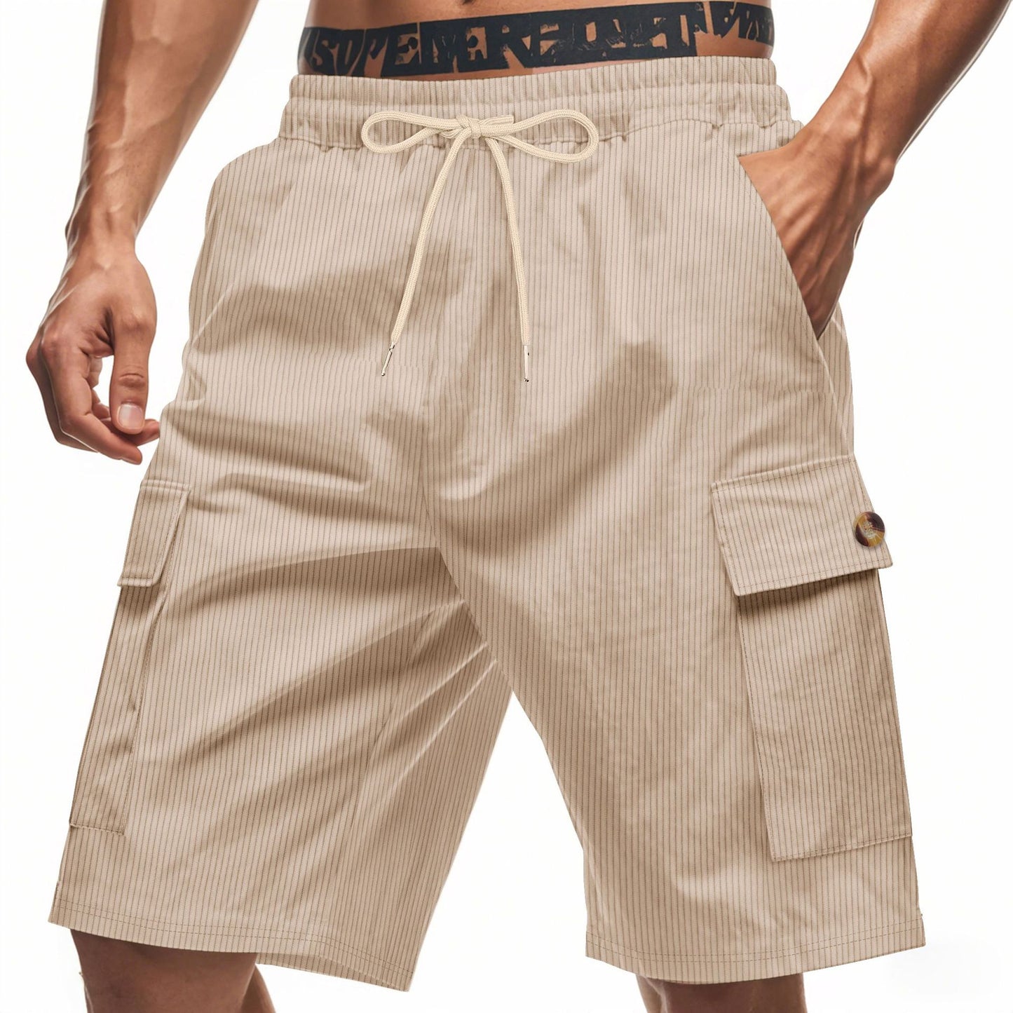 Herre Cargo-Shorts med elegante striber og praktiske sidelommer Stilla