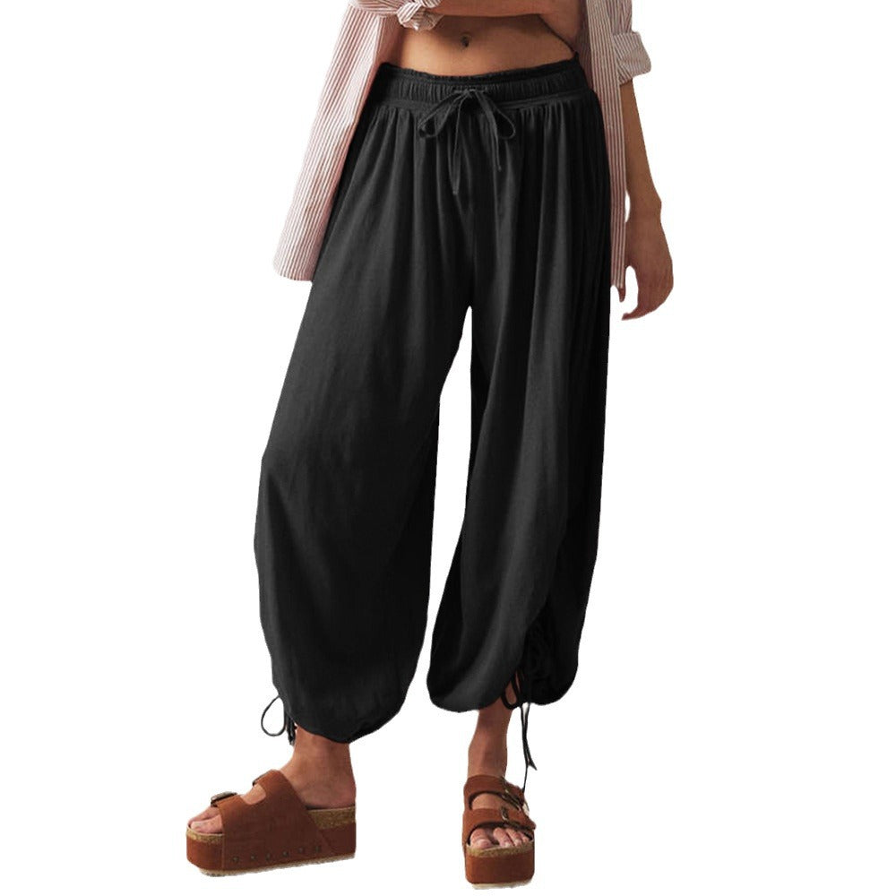 Dame afslappet fritidsbukser med rynkeelementer og behagelig pasform Stilla