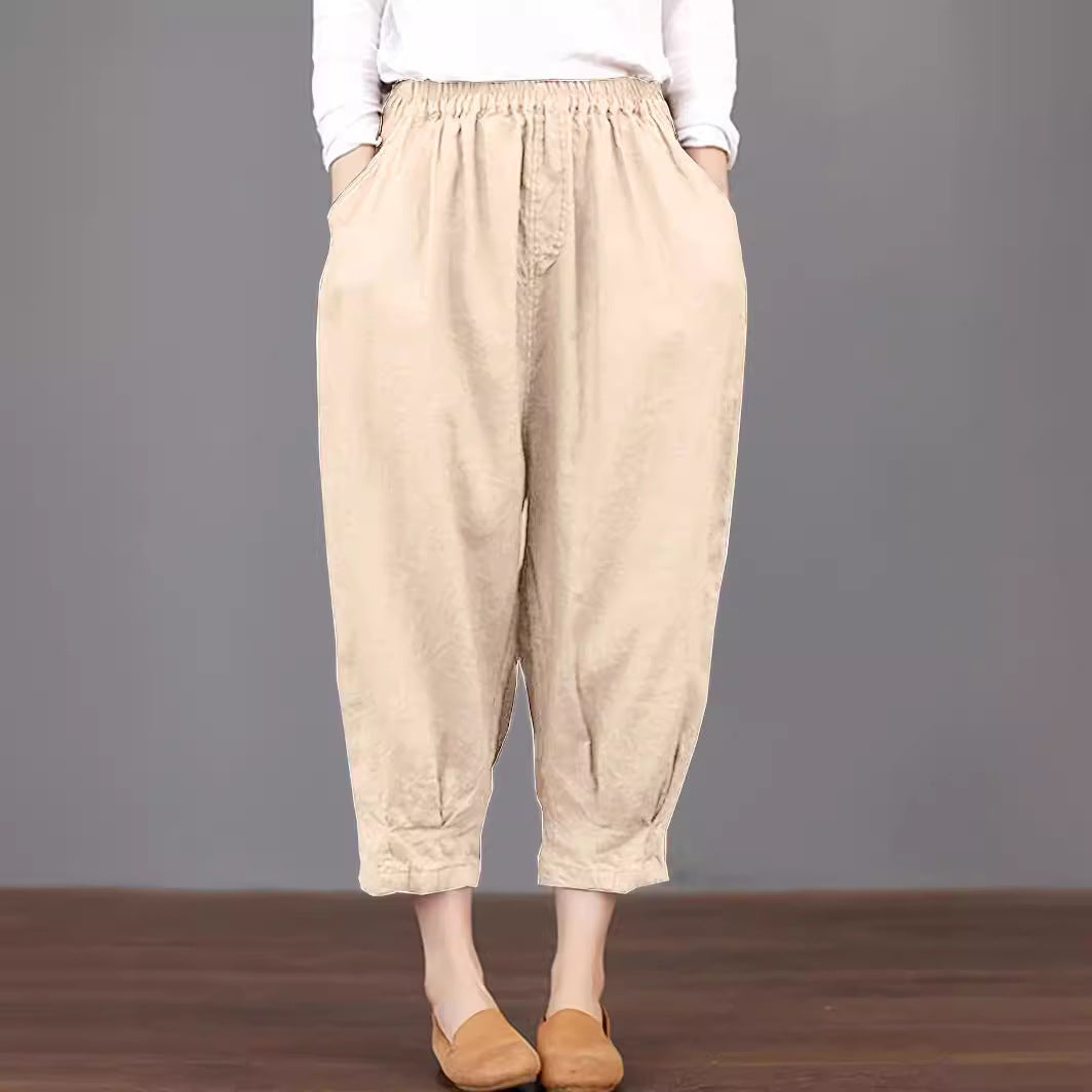 Dame afslappet bomuldsbukser Stilla