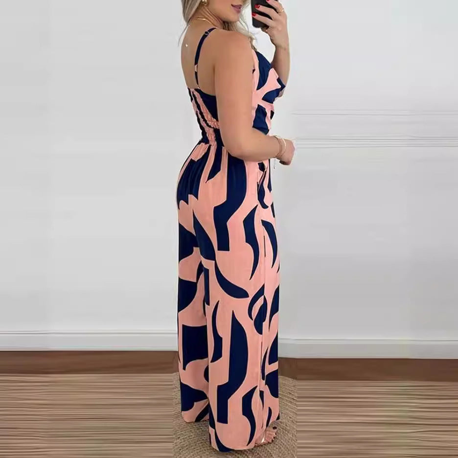 Damer Elegant Jumpsuit med legende snit og blomsterdesign Stilla