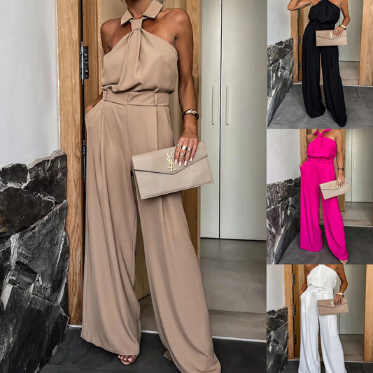 Dame Elegant Jumpsuit med høj bærekomfort og dyb udskæring Stiila