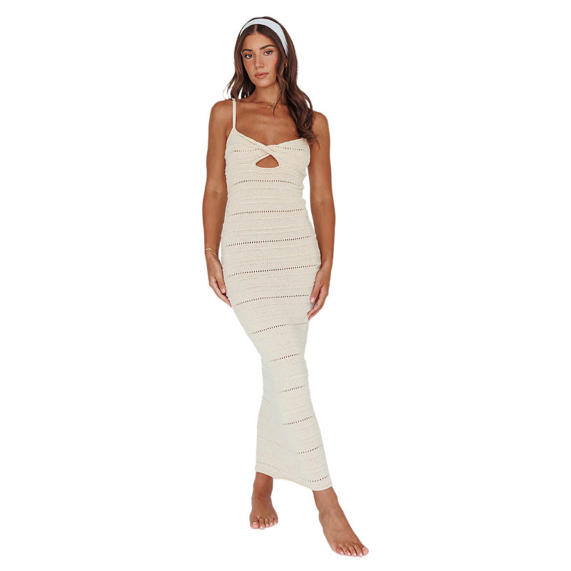 Dame Cut-Out Maxi-kjole med fine striber Stilla