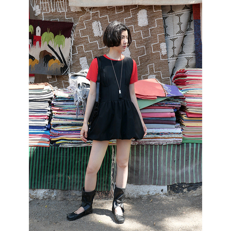 Dame afslappet minikjole med moderne design og voluminøs nederdel Stilla