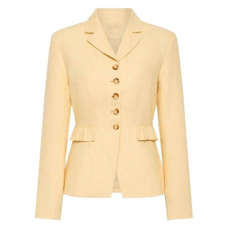 Dame elegant buksedragt sæt med figursyet jakke og bredt skåret bukser Stilla