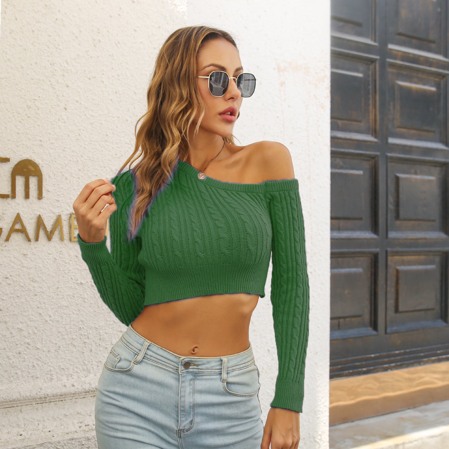 Dame afslappet crop-top med kanaler Stilla