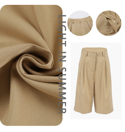 Dame elegante Chino-shorts med høj talje og udvidet snit Stilla