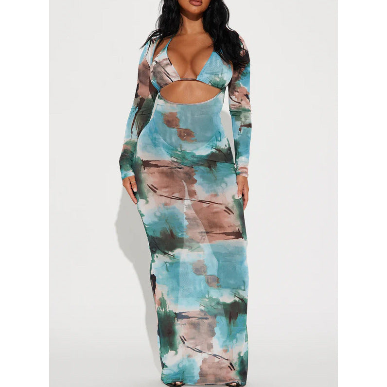 Dame Cut-Out Floral Maxi Kjole Stilla