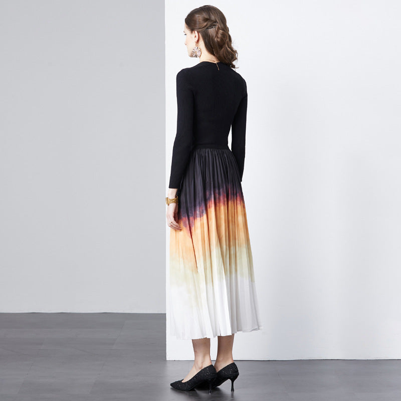 Dame Elegant Faldemaxi-Nederdel Stilla