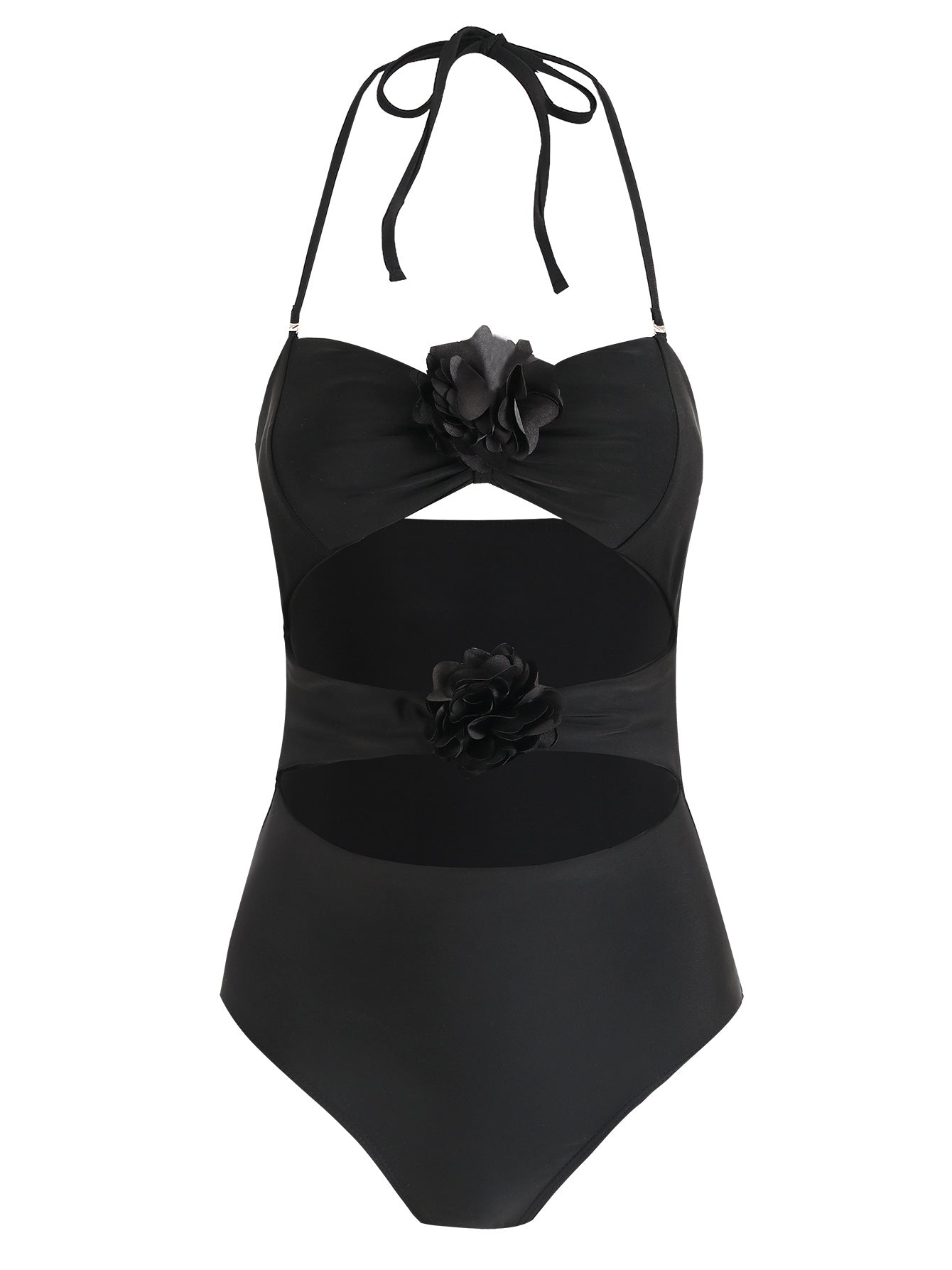 Dame Elegant Én-delt Badedragt med blomsteraccent og smart Cut-Out Design Stilla
