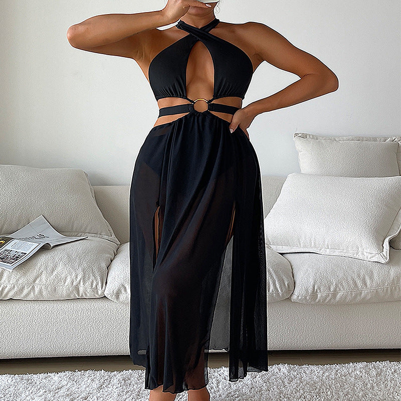 Dame Elegant Cut-Out Maxi Kjole Stilla