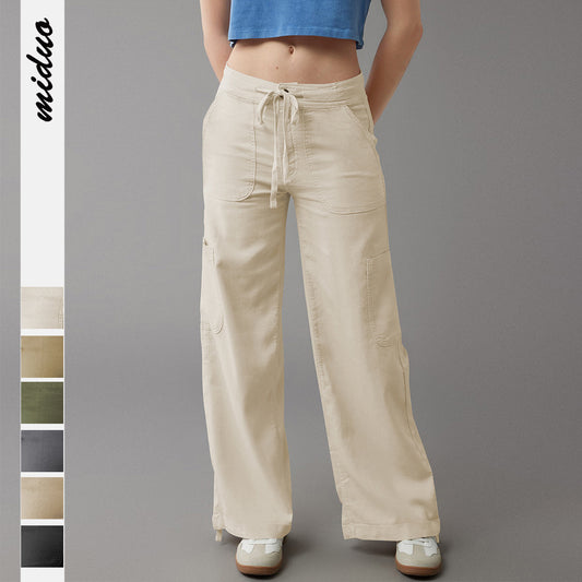 Dame afslappet Cargo-bukser med elastisk talje og praktiske sidelommer Stilla