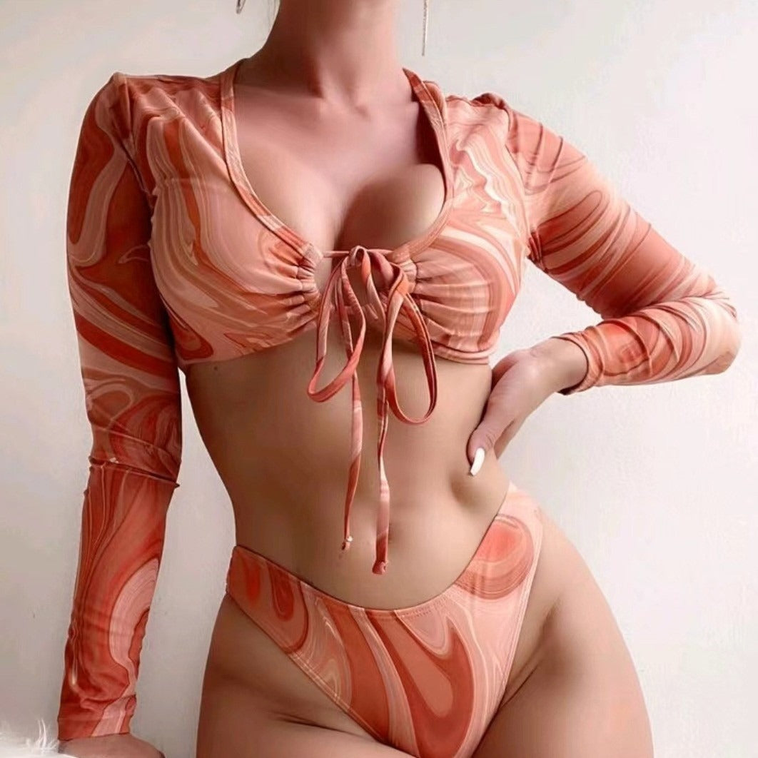 Dame Cropped top med langærmet og høj talje Stilla