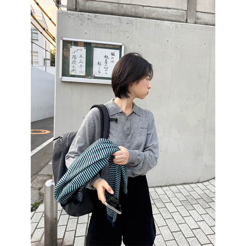 Dame afslappet poloshirt med struktureret krave og fin bomuld Stilla