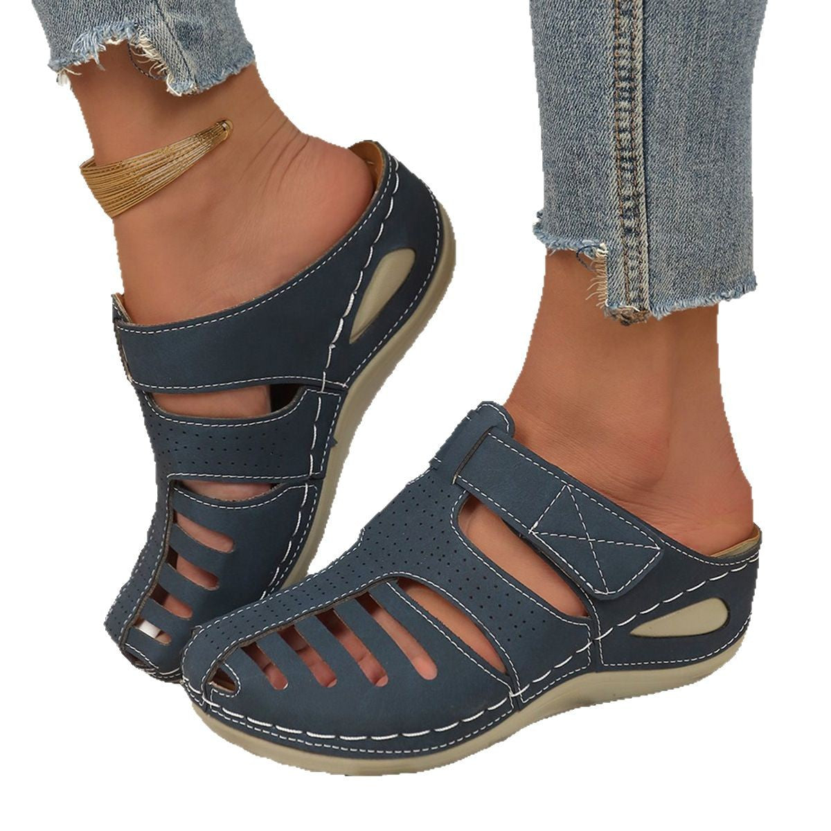 Dame Komfortable Sandaler med åndbare åbninger og justerbar rem Stilla