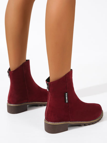 Dame Mode Ankelstøvler i Nubuck med Lynlås Stilla