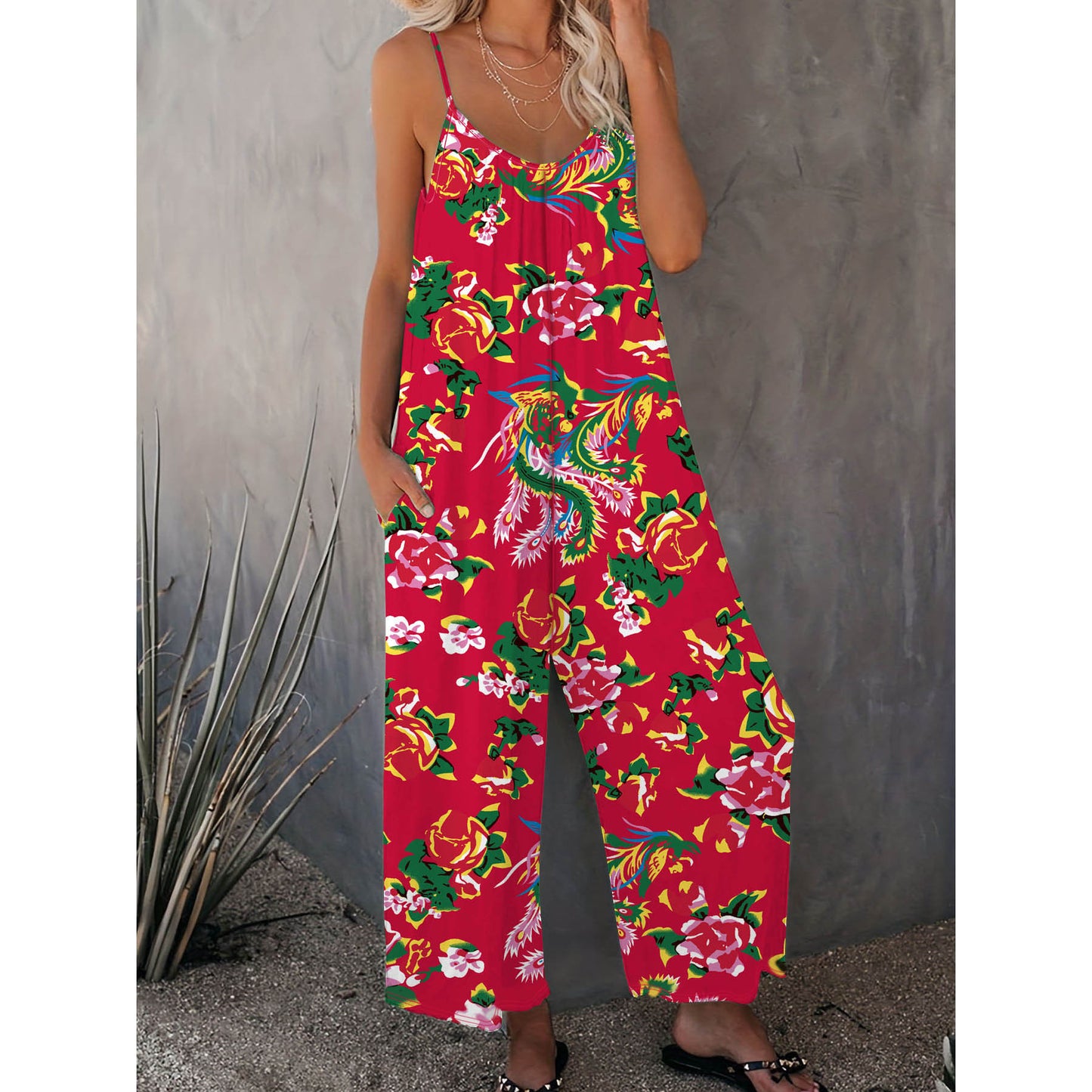 Dame Luftig Jumpsuit med floralsk mønster og afslappet snit Stilla