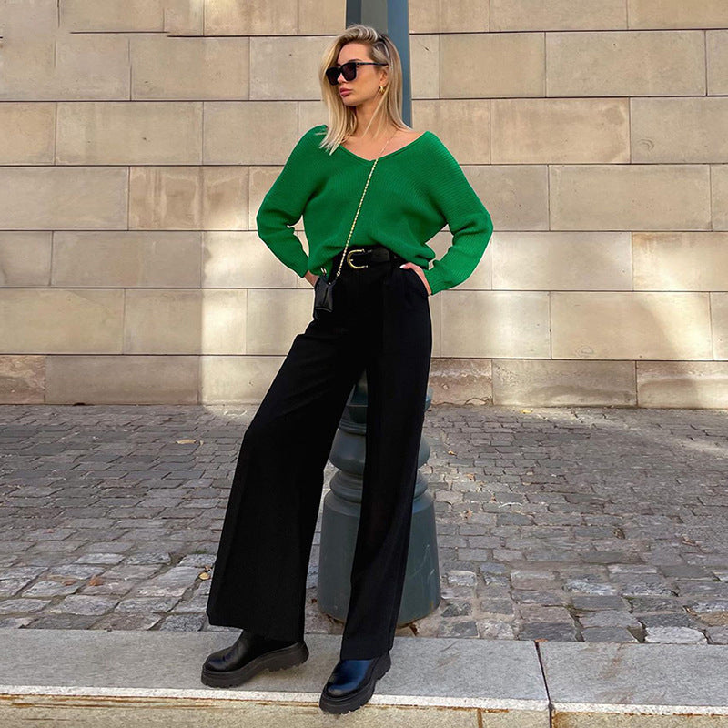 Dame Elegant Bredbenet Bukser med Høj Talje Stilla