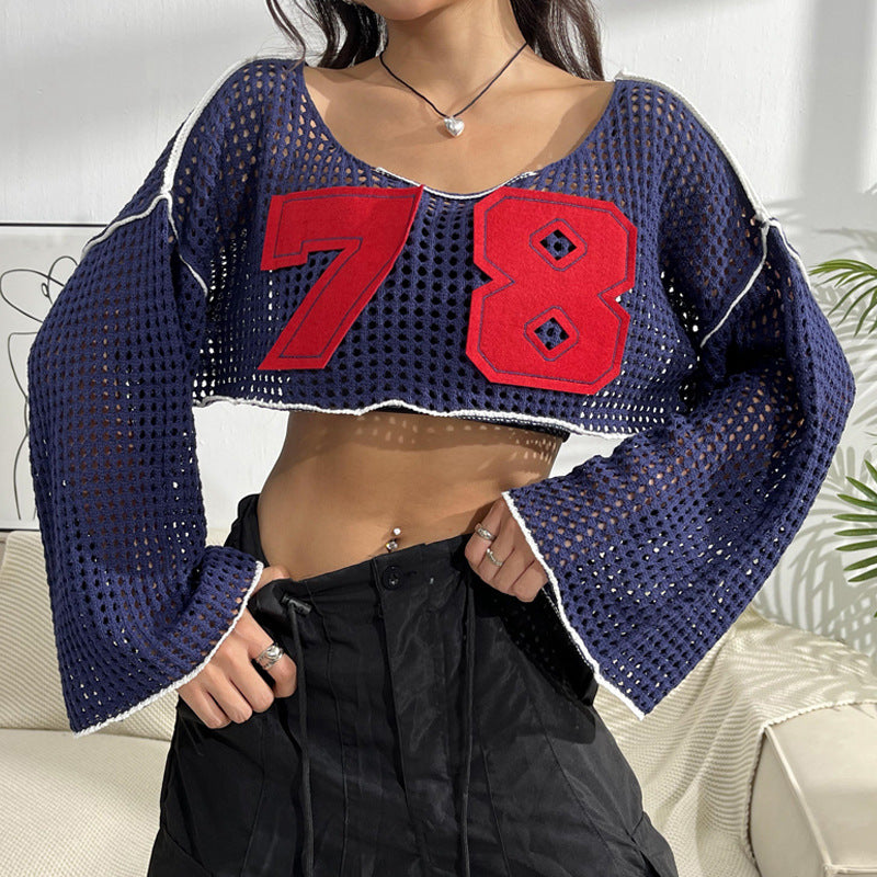 Dame cropped nettop med stilige talapplikationer Stilla