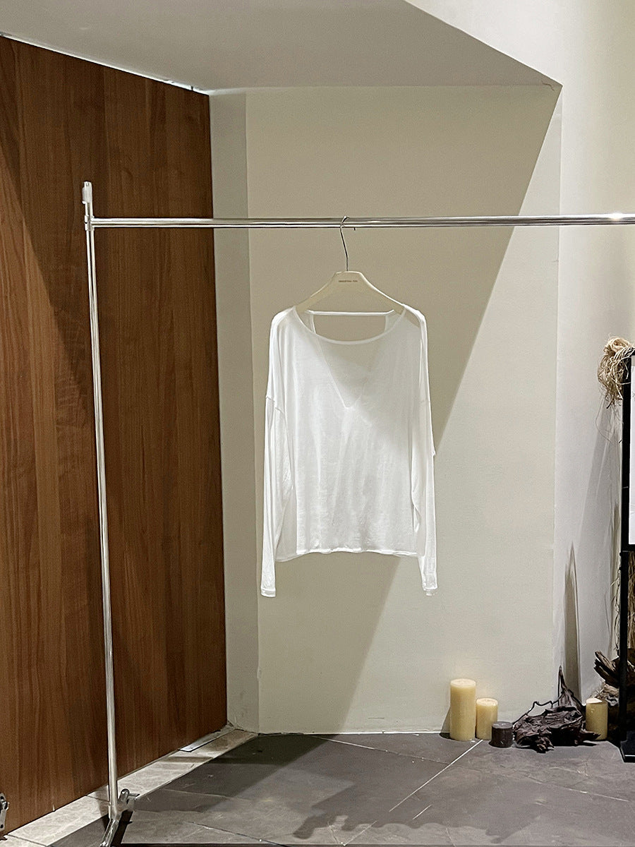 Dame afslappet langærmet top lavet af højkvalitets bomuld med løs pasform Stilla