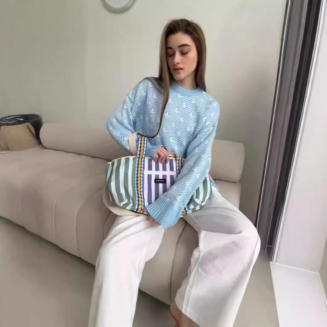 Femme mønstret Pullover Sweater Stilla