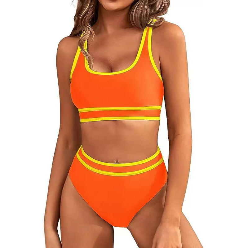 Dame Sporty bikini sæt med høje trusser og brede stropper Stilla