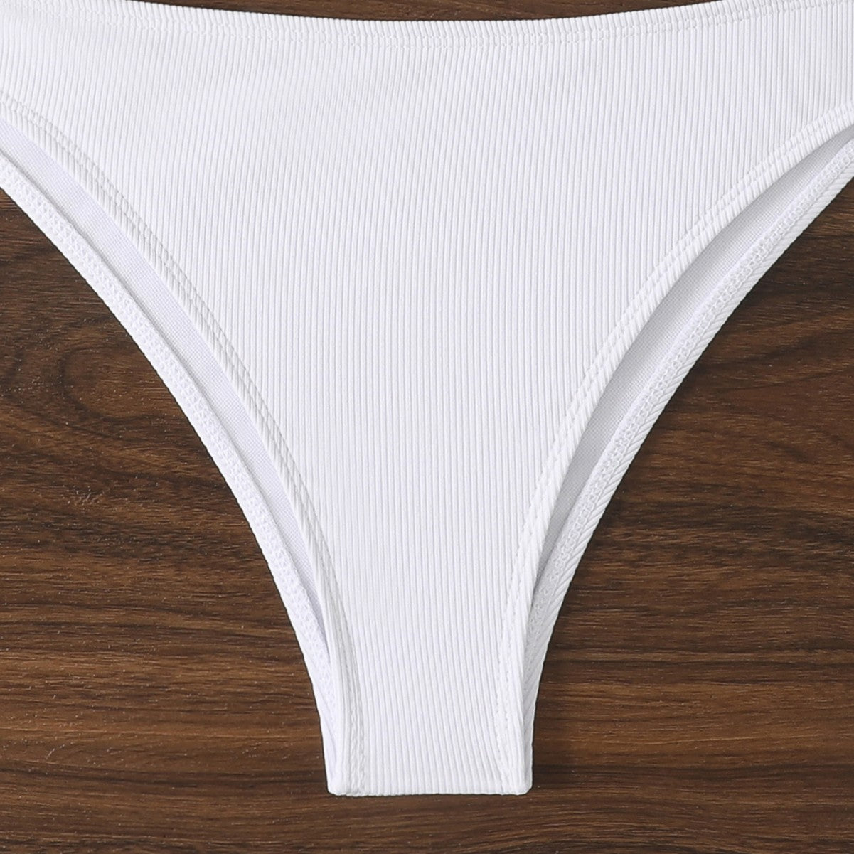 Dame Ein-skulder Rib Bikini Sæt Stilla 1750840252