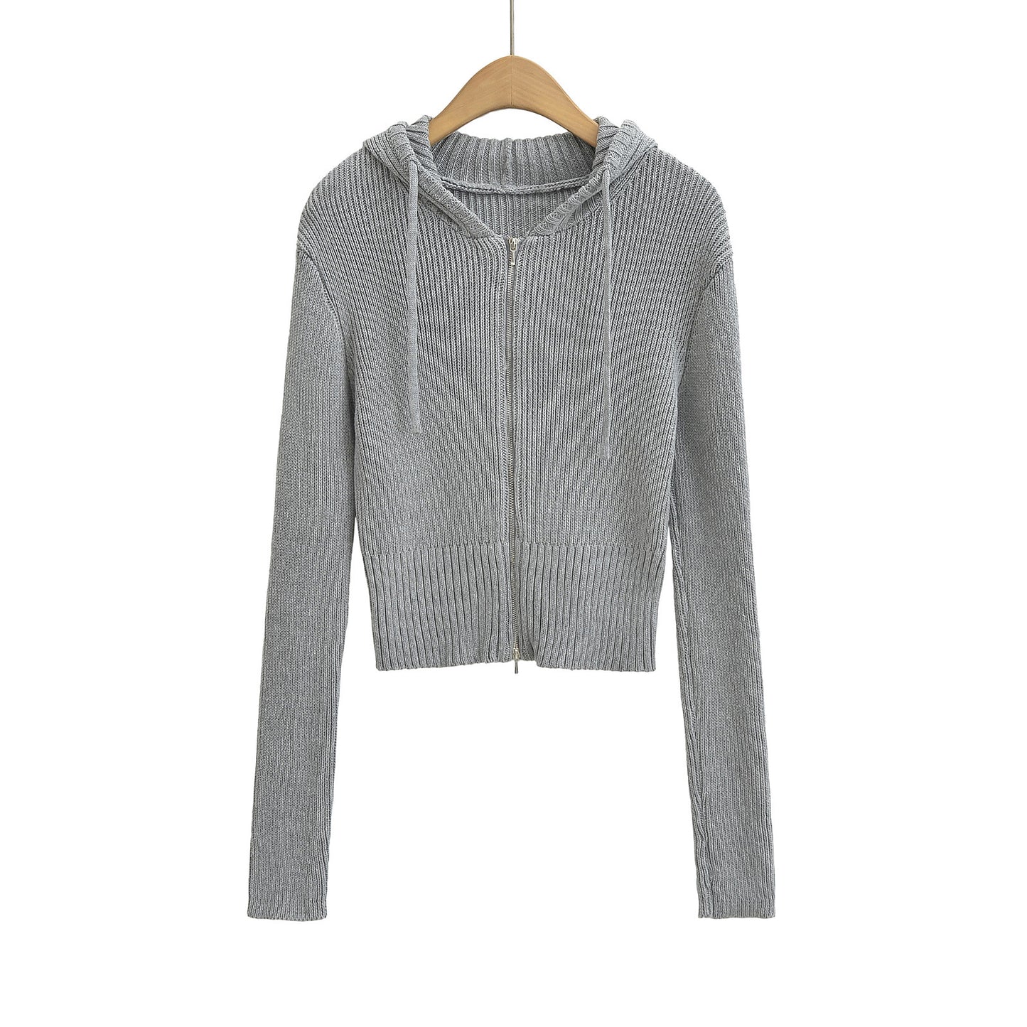 Dame afslappet Crop-hættetrøje med hætte og gennemgående lynlås Stilla